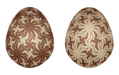 Dark and white chocolate eggs