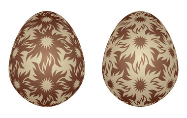 Dark and white chocolate eggs