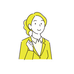 笑顔の女性 スーツ姿 程よいシンプルなイラスト ベクター Smile woman Suit Moderately simple illustration vector