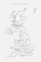 Map The United Kingdom, UK, Britain, England