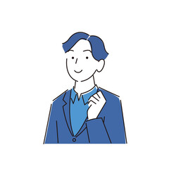 笑顔の男性 スーツ姿 程よいシンプルなイラスト ベクター 