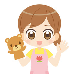 Childminder anime manga illustration 保育士のアニメ風アイコン