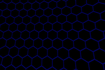 Honey or honeycomb in dark blue for technology background textured.