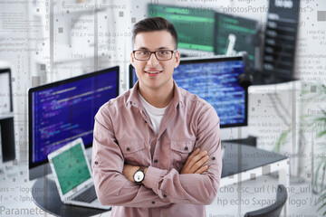 Portrait of male programmer in office