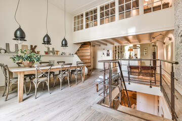 Interior of luxury and beautiful dining room