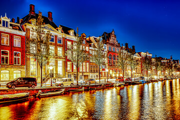 Fototapeta premium Beautiful Amsterdam city at the evening time.