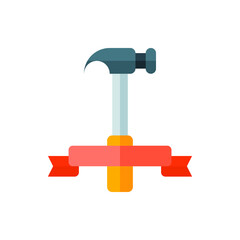 Happy Labour Day Flat Icon Logo Illustration Vector Isolated. Labour Day, May Day, Industry, And Construction Icon-Set. Suitable for Web Design, Logo, App, and Upscale Your Business.