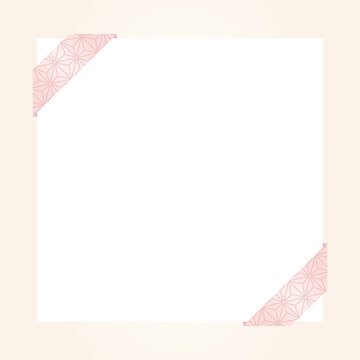 Japanese traditional pattern vector ribbon square. background frame