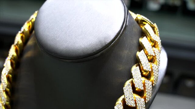 Huge! 24 Caret Gold and Diamond Chain