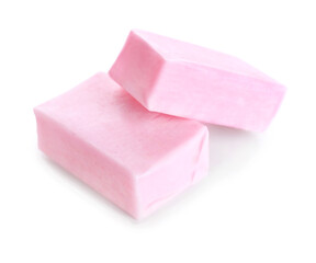 Chewing gums on white background