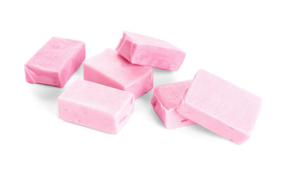 Chewing gums on white background