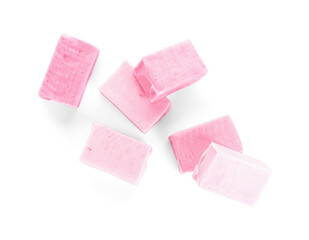 Chewing gums on white background