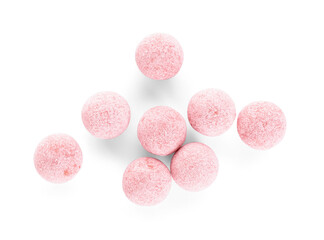 Chewing gums on white background