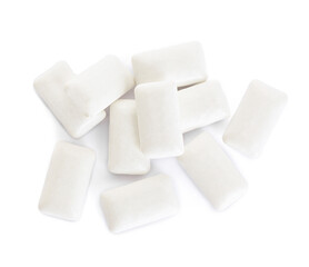 Chewing gums on white background