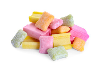 Chewing gums on white background