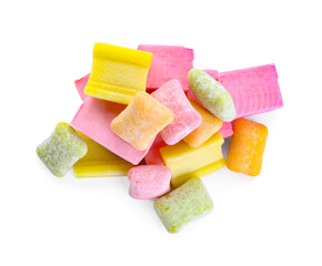 Chewing gums on white background