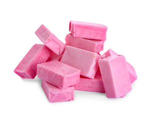Chewing gums on white background
