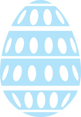 Basic Easter egg design with pastel blue, green theme on white background in classic style decoration. 