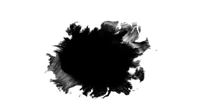 Ink Drops Transition on Black Background 4k Footage Ink Footage Transition White Ink Drops Falling on Black Background
