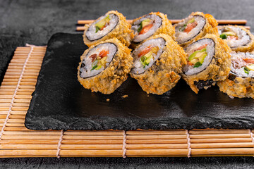 baked sushi rolls with tuna