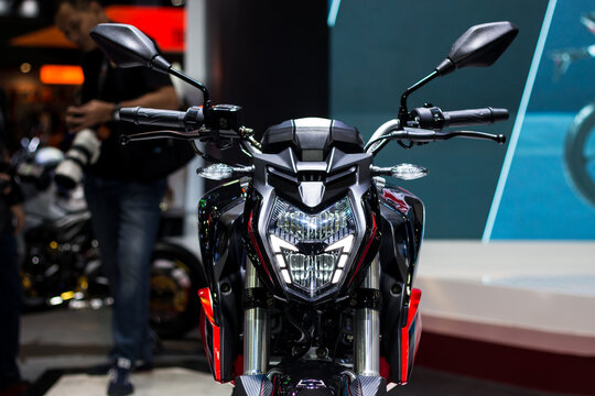 Nonthaburi , Thailand - April 7, 2018 : GPX razer 220 demon 150 gn full led . naked bigbike style or street bike . electronic motorcycle sports design .