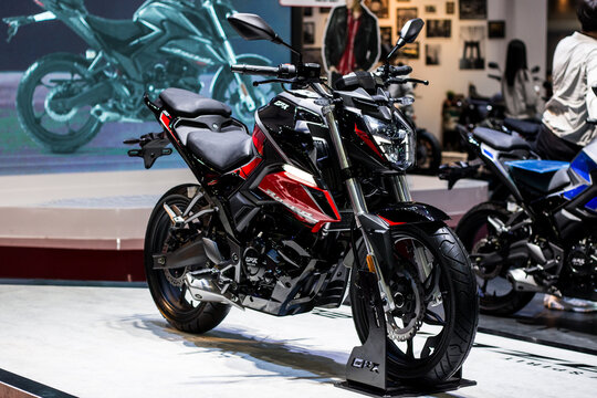 Nonthaburi , Thailand - April 7, 2018 : GPX razer 220 demon 150 gn full led . naked bigbike style or street bike . electronic motorcycle sports design .