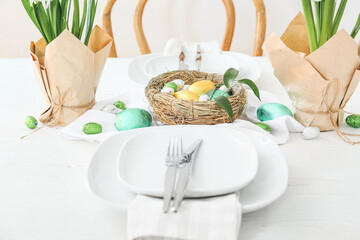 Beautiful table setting for Easter celebration