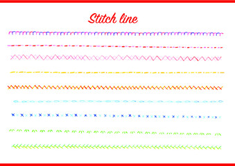 かわいいステッチライン素材