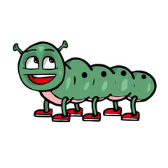 Сaterpillar Cute insect cartoon . Vector illustration