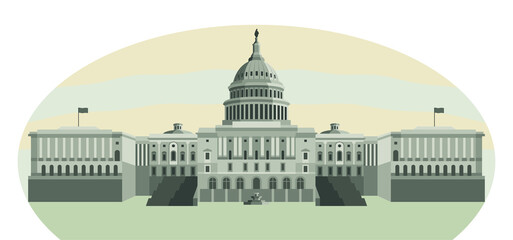 US Capitol building, Washington DC. Vector illustration