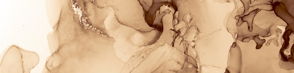 Aquarelle Coffee Shape. Cinnamon Modern Drawing.