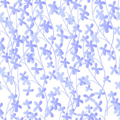 Seamless pattern with small blue flowers. Vector illustration.