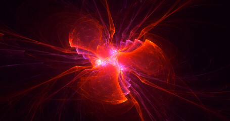 3D rendering abstract multicolor fractal light background