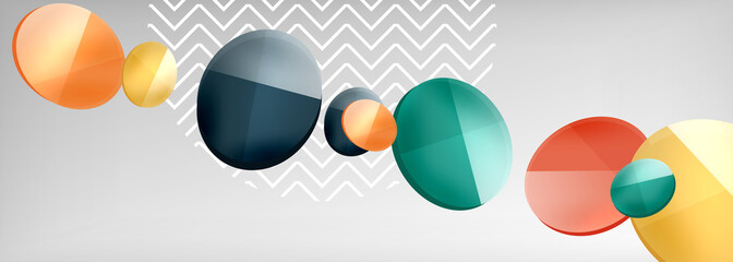 Abstract glossy round shapes vector background. Vector futuristic illustration for covers, banners, flyers and posters and other