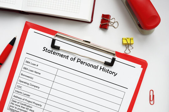 SBA form 912 Statement of Personal History