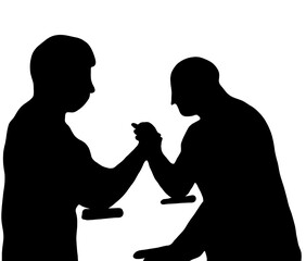 スポーツ、アームレスリングのシルエット