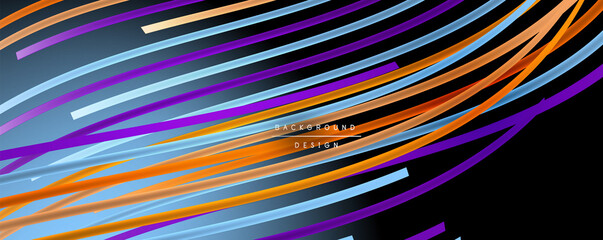 Abstract colorful lines vector background. Internet, big data and technology connections concept, abstract template
