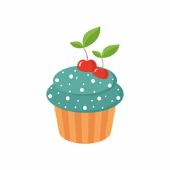 Sweet cupcake on a white background