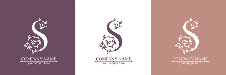 Premium Vector S logo. Monnogram, lettering. Personal logo or sign for branding an elite company.