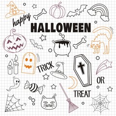 Obraz premium Happy Halloween trick or treat ,vector Illustration