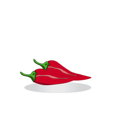Closeup chilly pepper. Hot red chili peppers, cartoon mexican chilli or chillies illustration, vectors paprika icon signs isolated on white background