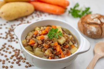 A bowl of lentil soup a delicious and common dish