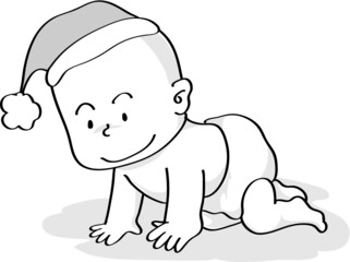 vector cartoon Christmas baby