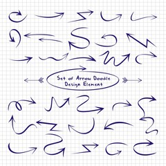 Set of arrows vector illustration.Arrow doodles vector. A set of simple sketches of arrows. Up, down, left, right ones