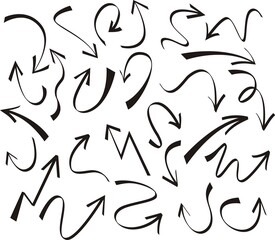 Set of arrows vector illustration.Arrow doodles vector