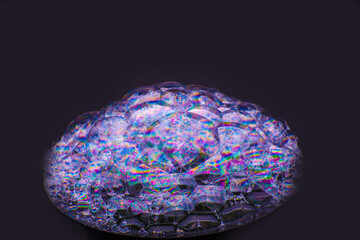 Soap bubbles with abstract pattern, close-up, macro, texture, pattern, copy space