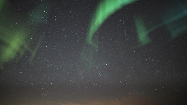 Aurora Milky Way Galaxy Time Lapse In Spring Sky 09