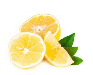 Plakat Lemon slices isolated on a white background