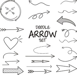Set of arrows vector illustration.Arrow doodles vector