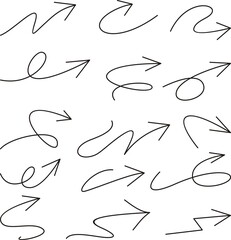 Set of arrows vector illustration.Arrow doodles vector